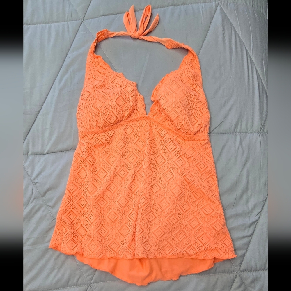 Orange Halter Bathing Suit